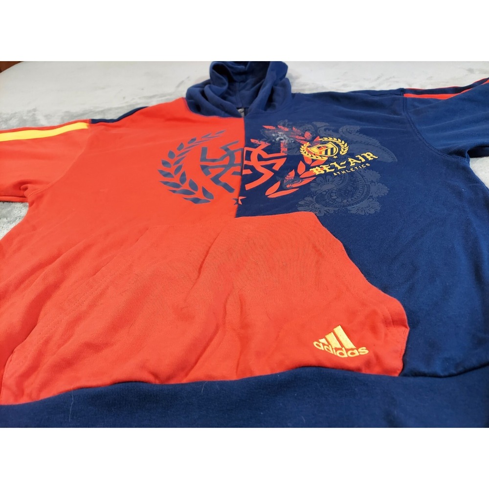 Adidas Bel-Air Athletics Donovan Mitchell Hoodie Mens Medium Red Navy 90s Style